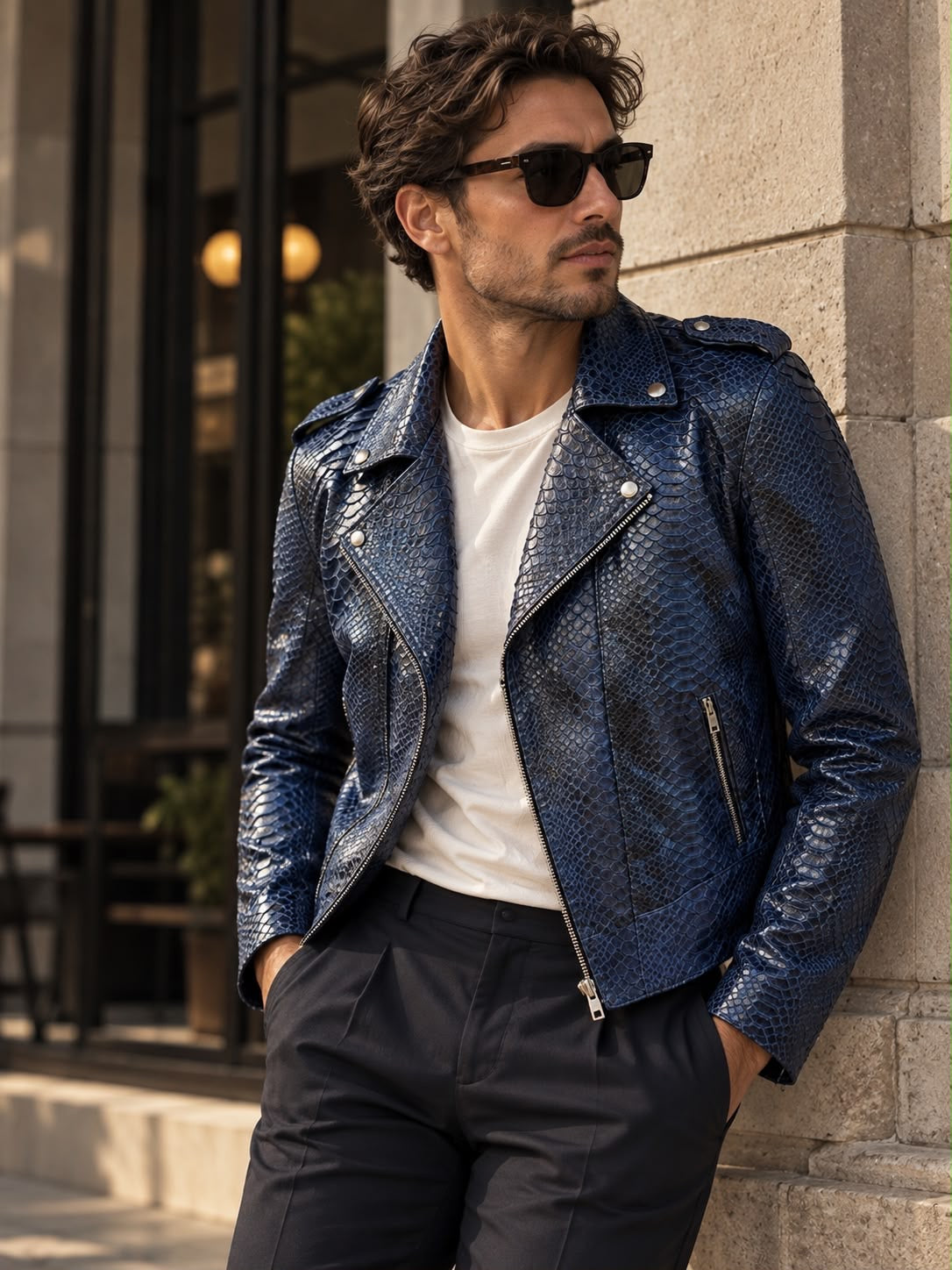 BIKER PITON AZUL