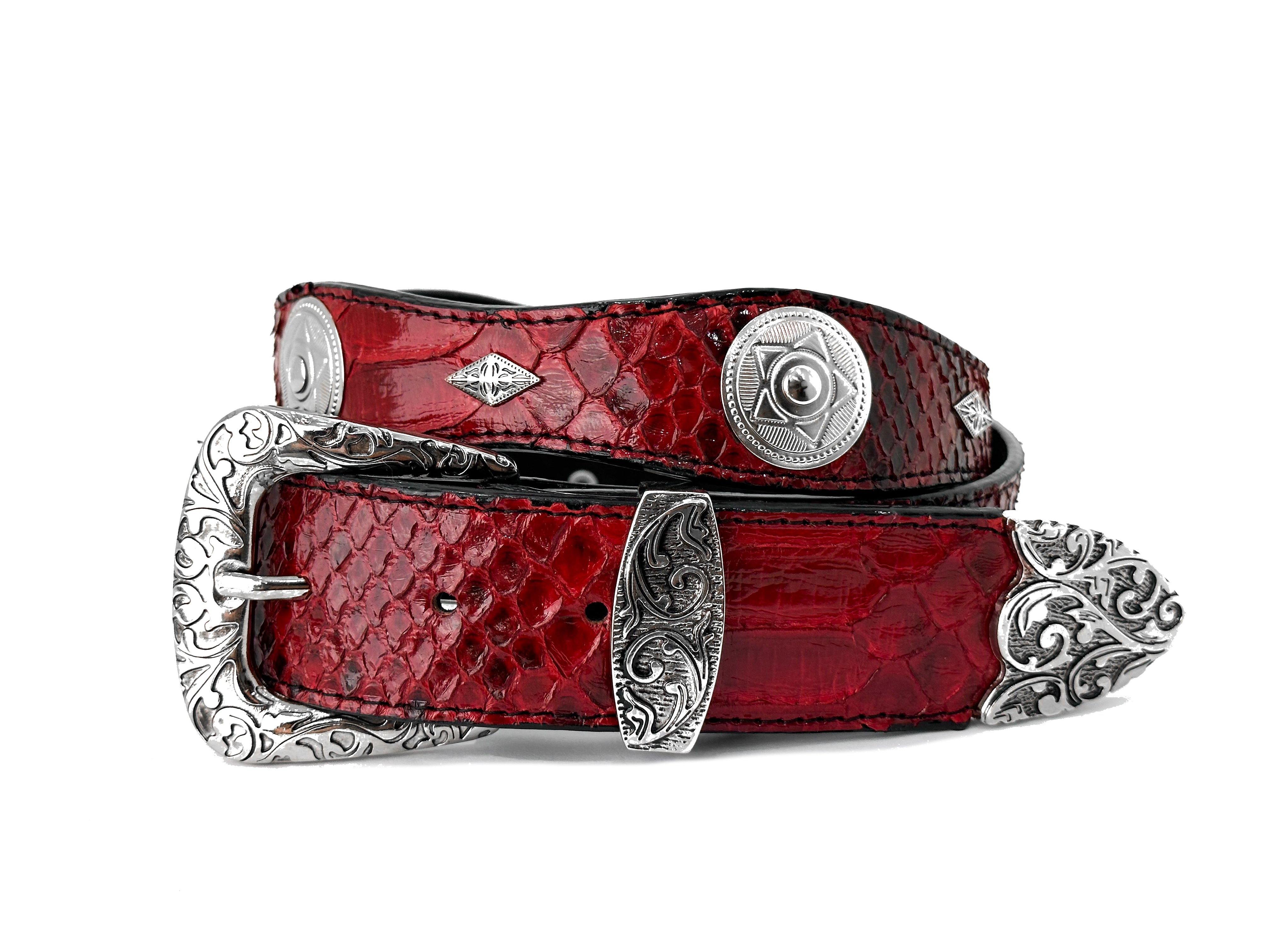 RED PYTHON WESTERN BELT – LuxxeMx