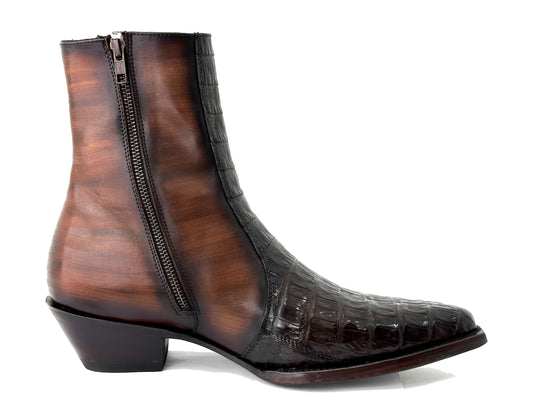 BROWN CROCODILE CANNES BOOTS
