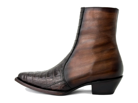 BROWN CROCODILE CANNES BOOTS