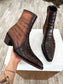 BROWN CROCODILE CANNES BOOTS