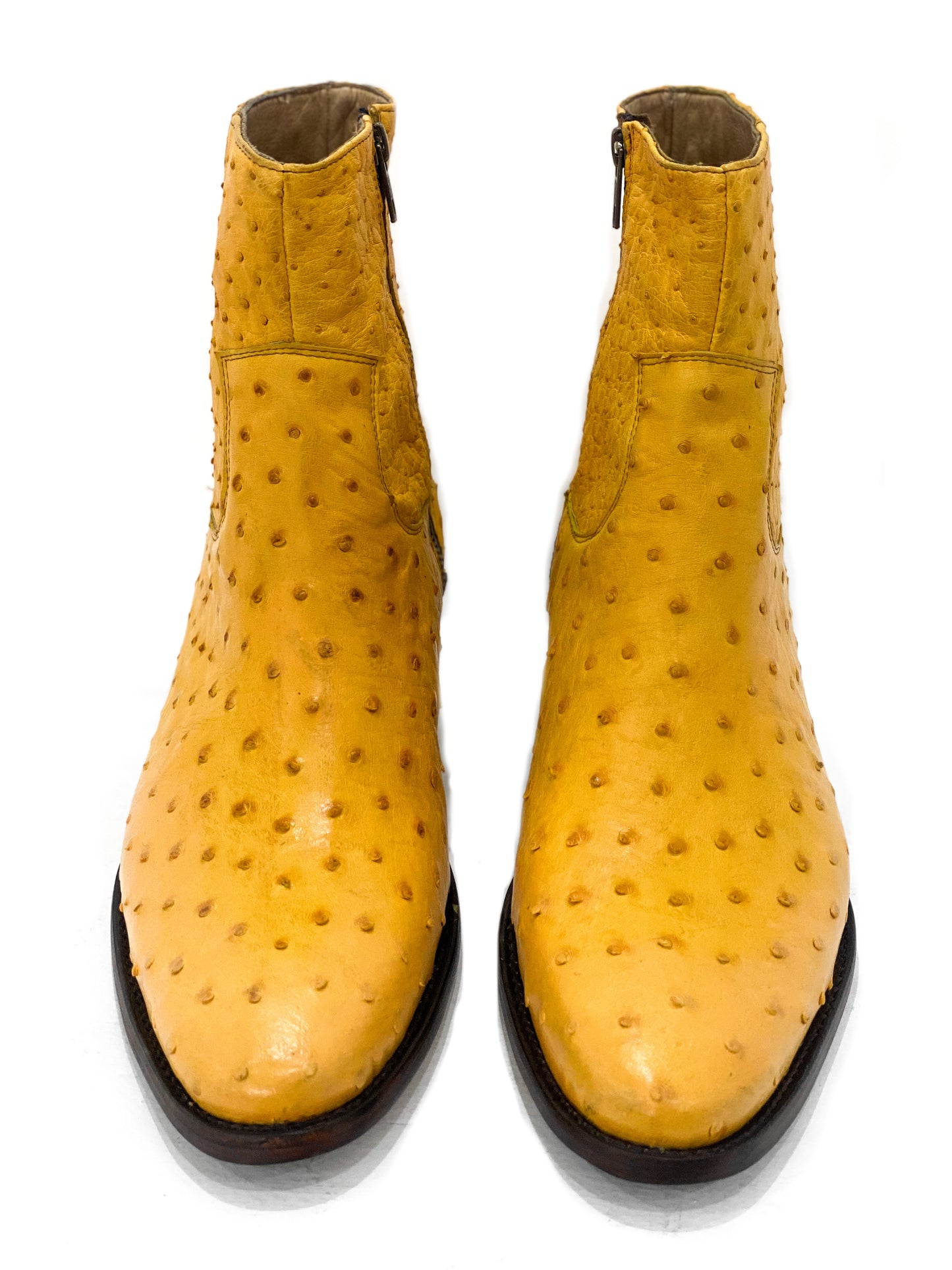 YELLOW OSTRICH BOOTS